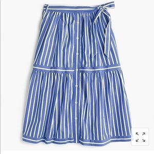 J. Crew Button-front Stripe Skirt